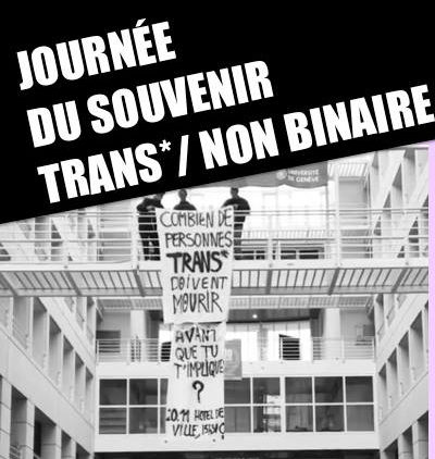 Rassemblement pour la journée du souvenir trans* et non binaire