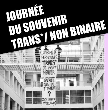 Rassemblement pour la journée du souvenir trans* et non binaire