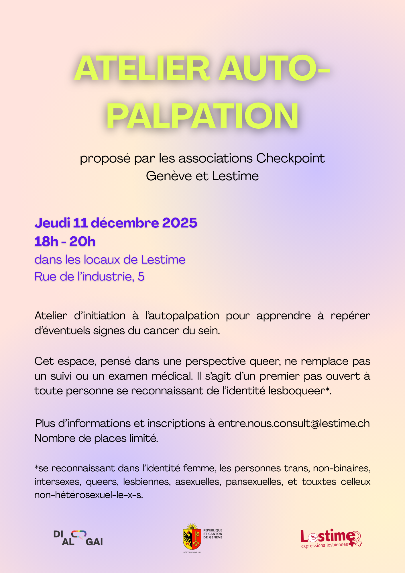ATELIER AUTO-PALPATION AVEC CHECKPOINT GENEVE