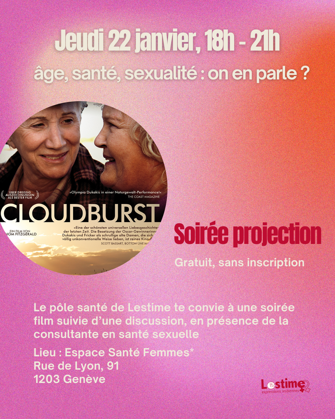 Être Senior et lesbienne; soirée film et discussion !