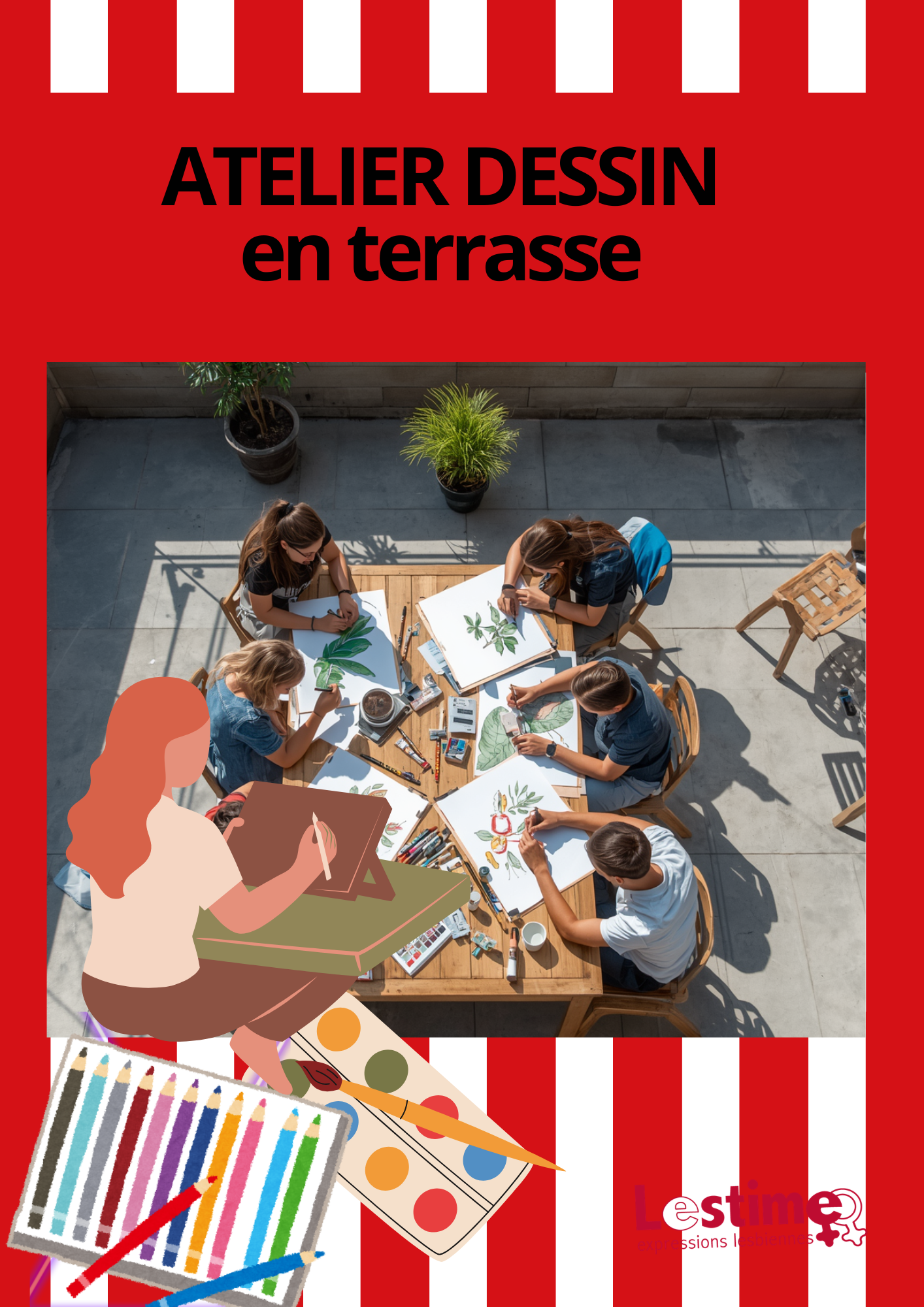 ATELIER DESSIN EN TERRASSE & APÉRO D’ÉTÉ ☀️🍹